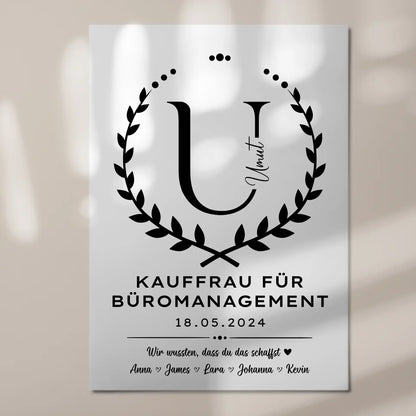 Ausbildungsabschluss Geschenk Kauffrau für Büromanagement Fotoboard