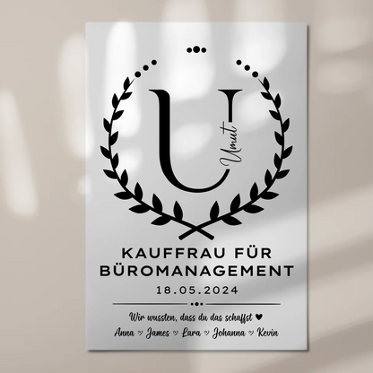 Ausbildungsabschluss Geschenk Kauffrau für Büromanagement Fotoboard