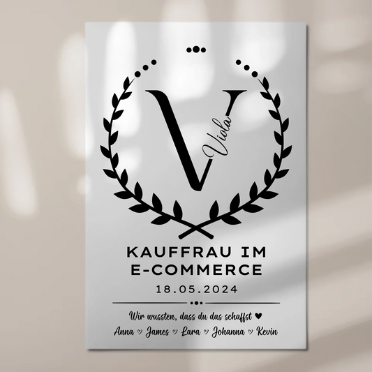 Geschenk Zum Abschluss Ausbildung Kauffrau im E-Commerce Fotoboard Magnet Poster