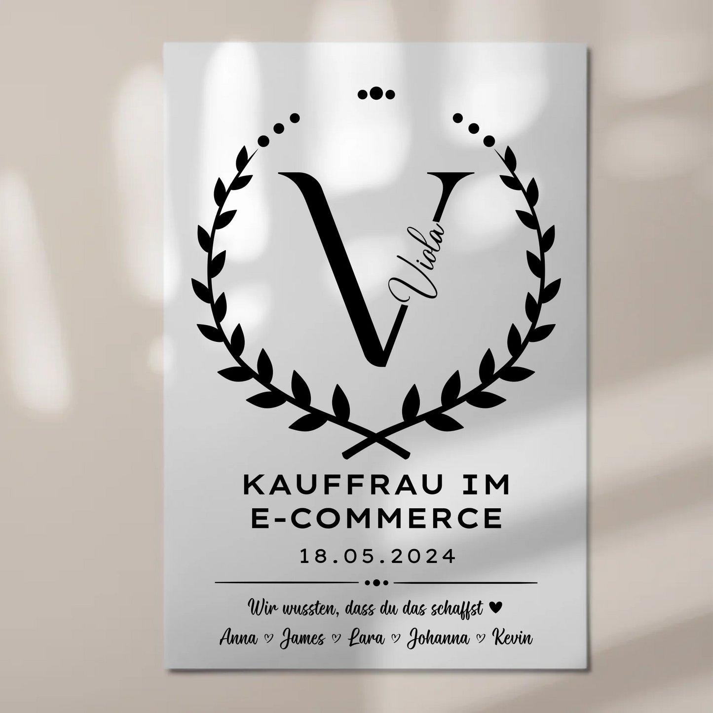 Geschenk Zum Abschluss Ausbildung Kauffrau im E-Commerce Fotoboard Magnet Poster