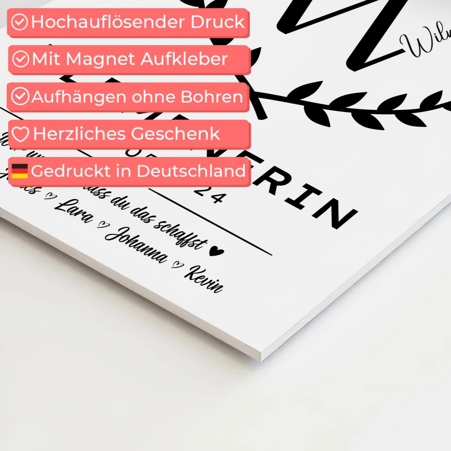 Geschenk Abschluss Ausbildung Klempnerin Fotoboard Magnetisch