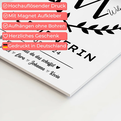 Geschenk Abschluss Ausbildung Klempnerin Fotoboard Magnetisch