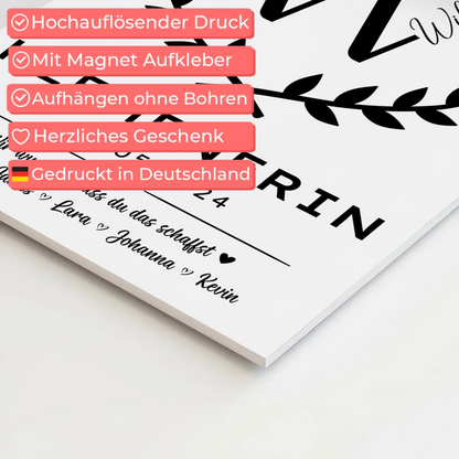 Geschenk Abschluss Ausbildung Klempnerin Fotoboard Magnetisch