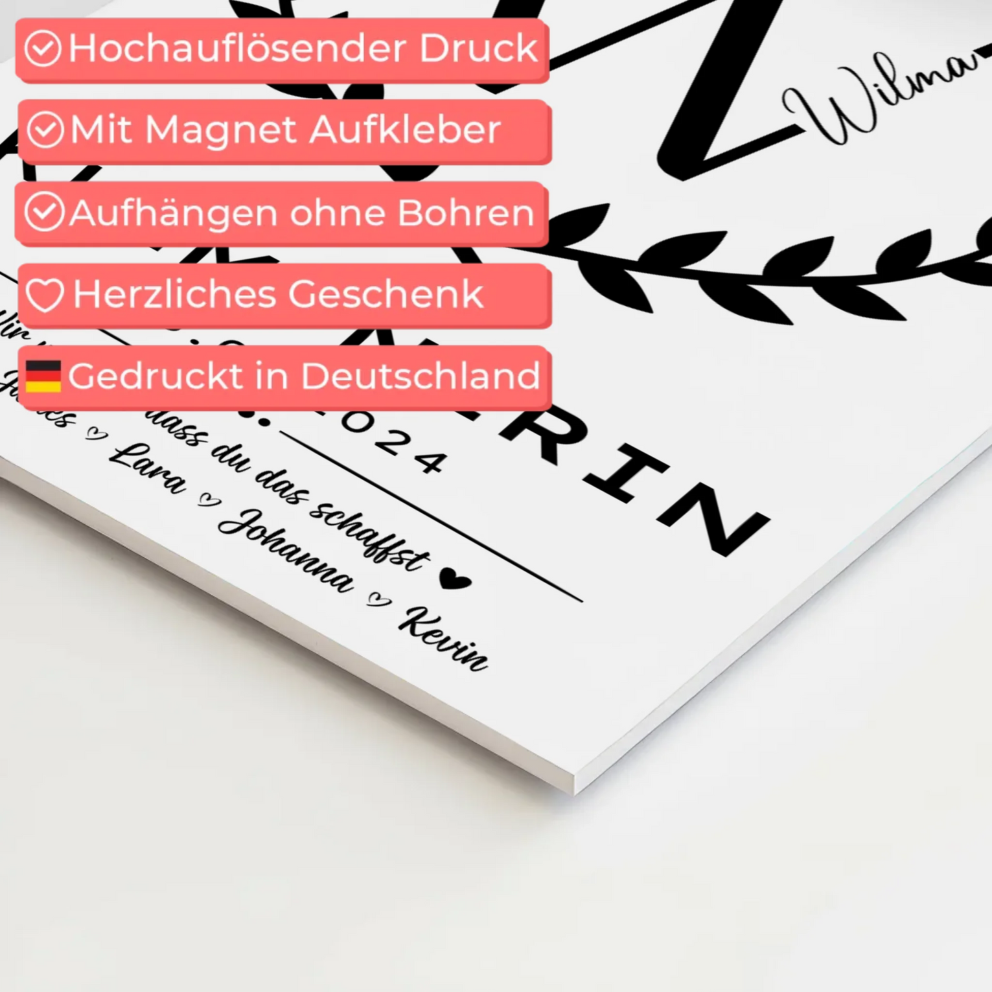 Geschenk Abschluss Ausbildung Klempnerin Fotoboard Magnetisch