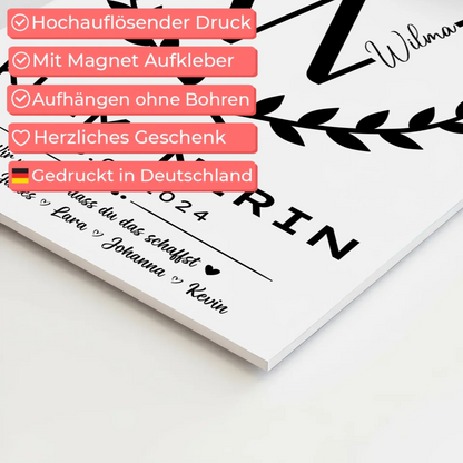 Geschenk Abschluss Ausbildung Klempnerin Fotoboard Magnetisch