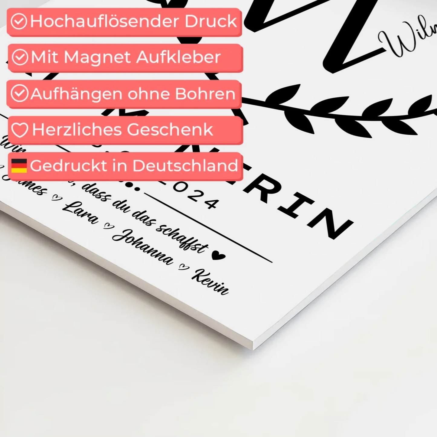 Geschenk Abschluss Ausbildung Klempnerin Fotoboard Magnetisch