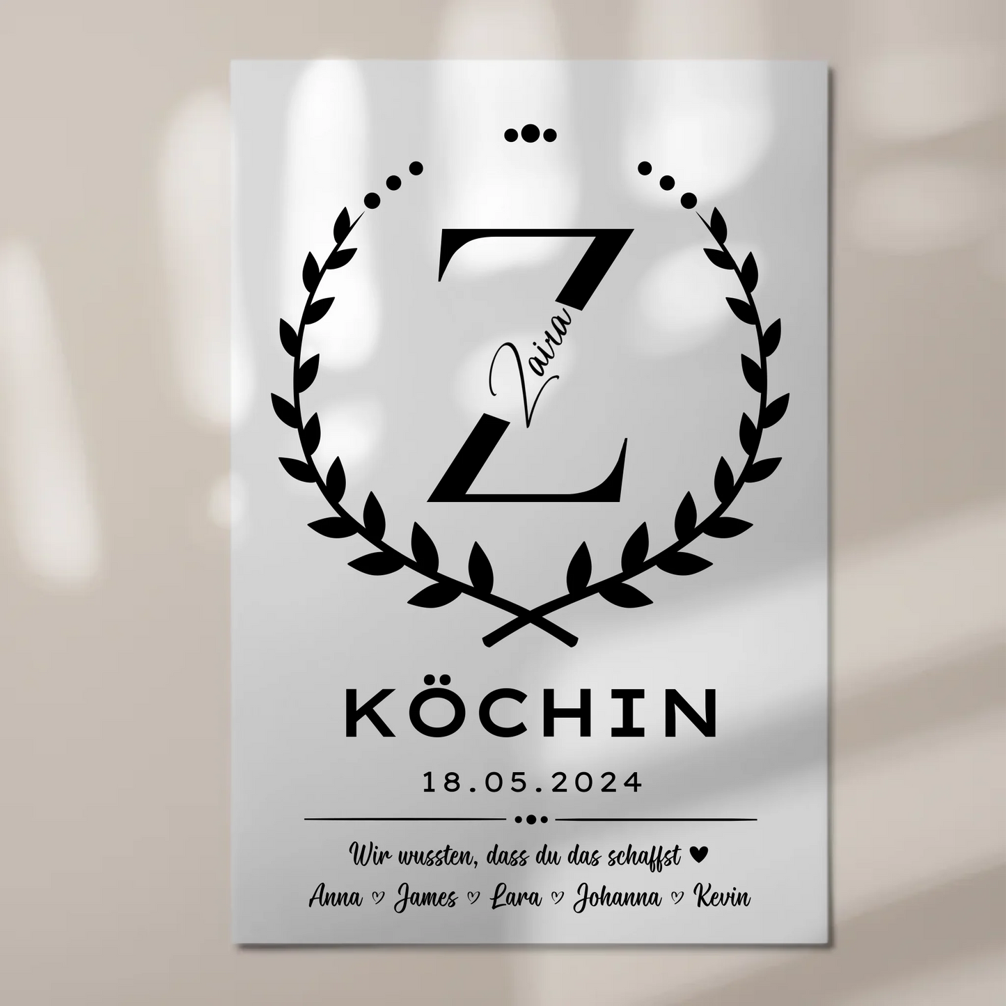 Ausbildungsabschluss Geschenk Köchin Fotoboard Magnet Poster