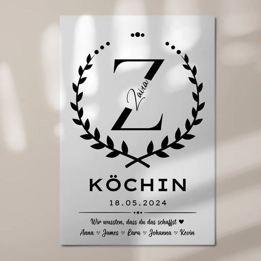 Ausbildungsabschluss Geschenk Köchin Fotoboard Magnet Poster