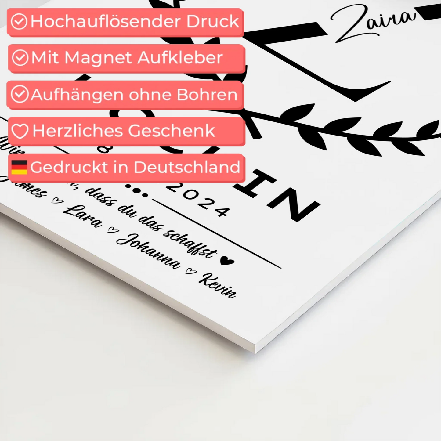 Ausbildungsabschluss Geschenk Köchin Fotoboard Magnet Poster