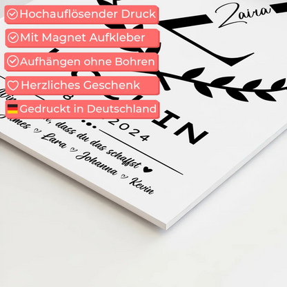 Ausbildungsabschluss Geschenk Köchin Fotoboard Magnet Poster