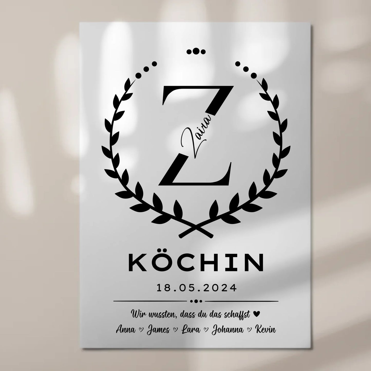 Ausbildungsabschluss Geschenk Köchin Fotoboard Magnet Poster