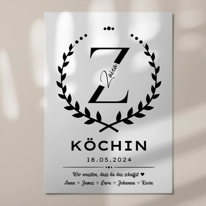 Ausbildungsabschluss Geschenk Köchin Fotoboard Magnet Poster