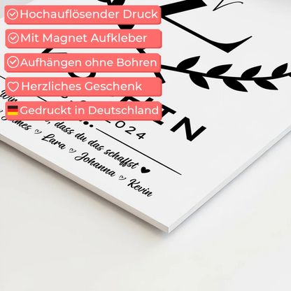 Ausbildungsabschluss Geschenk Köchin Fotoboard Magnet Poster