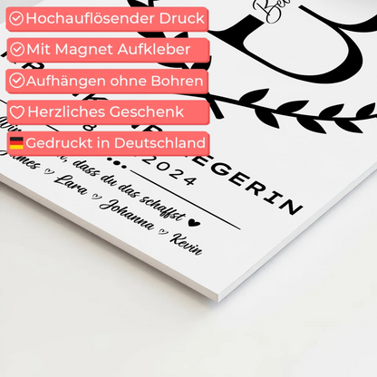 Geschenk Abschluss Ausbildung Krankenpflegerin Fotoboard Magnet Wandbild