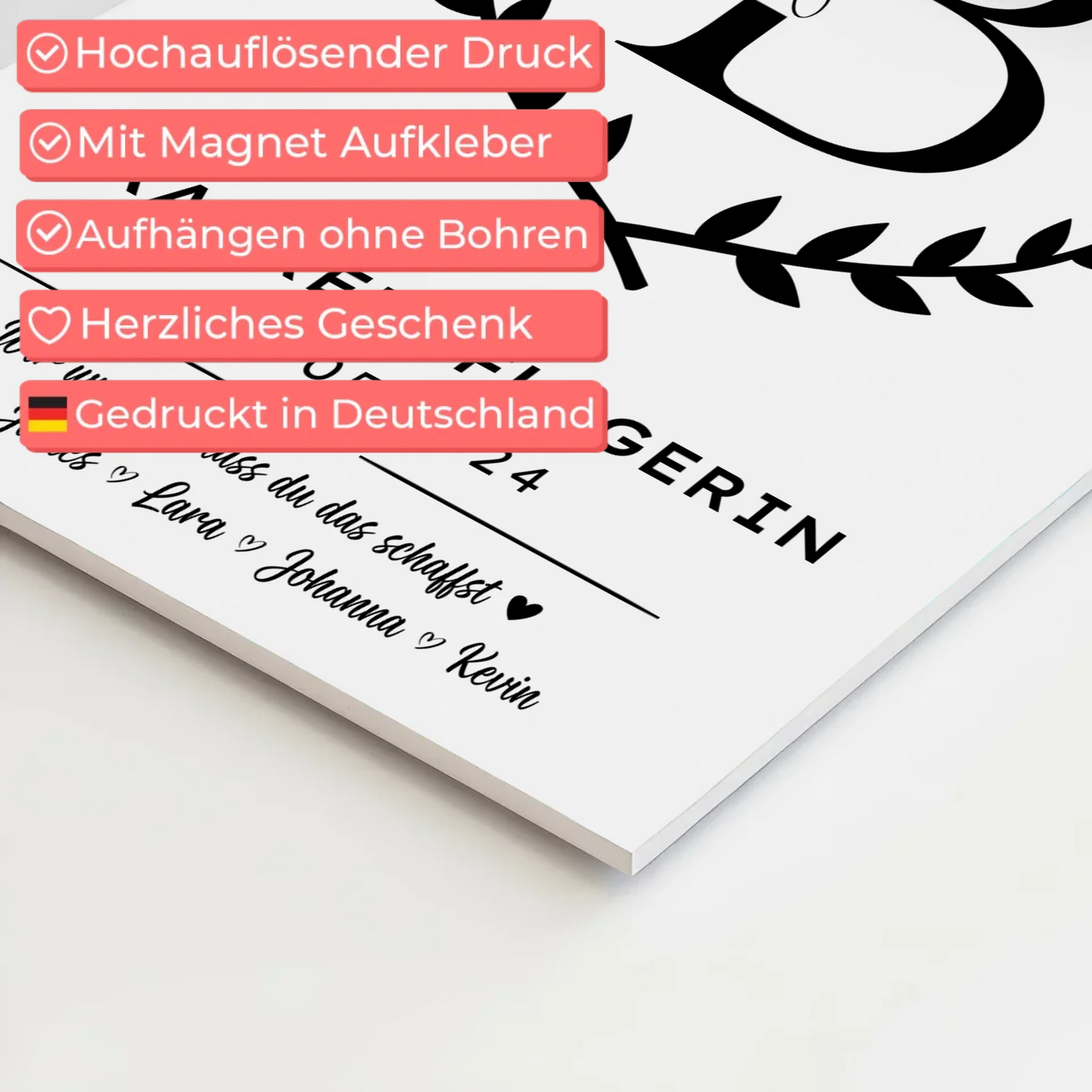 Geschenk Abschluss Ausbildung Krankenpflegerin Fotoboard Magnet Wandbild