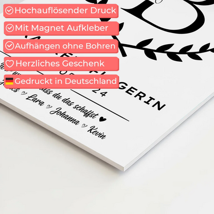 Geschenk Abschluss Ausbildung Krankenpflegerin Fotoboard Magnet Wandbild