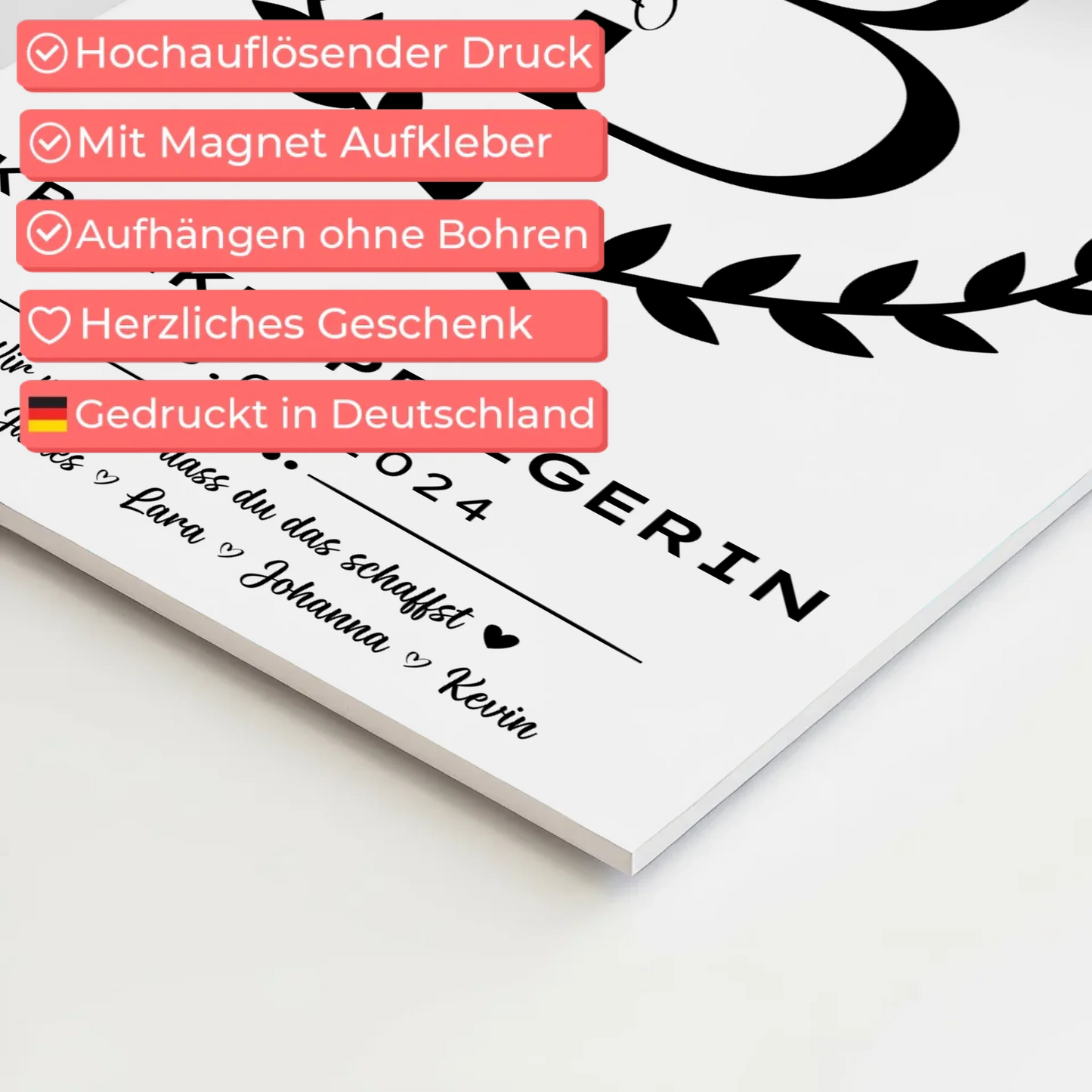 Geschenk Abschluss Ausbildung Krankenpflegerin Fotoboard Magnet Wandbild