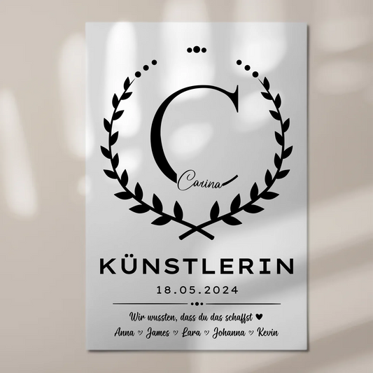 Ausbildungsabschluss Geschenk Künstlerin Magnet Wandbild Fotoboard