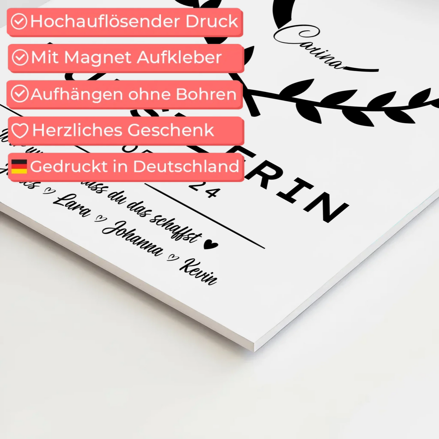 Ausbildungsabschluss Geschenk Künstlerin Magnet Wandbild Fotoboard