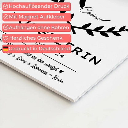 Ausbildungsabschluss Geschenk Künstlerin Magnet Wandbild Fotoboard