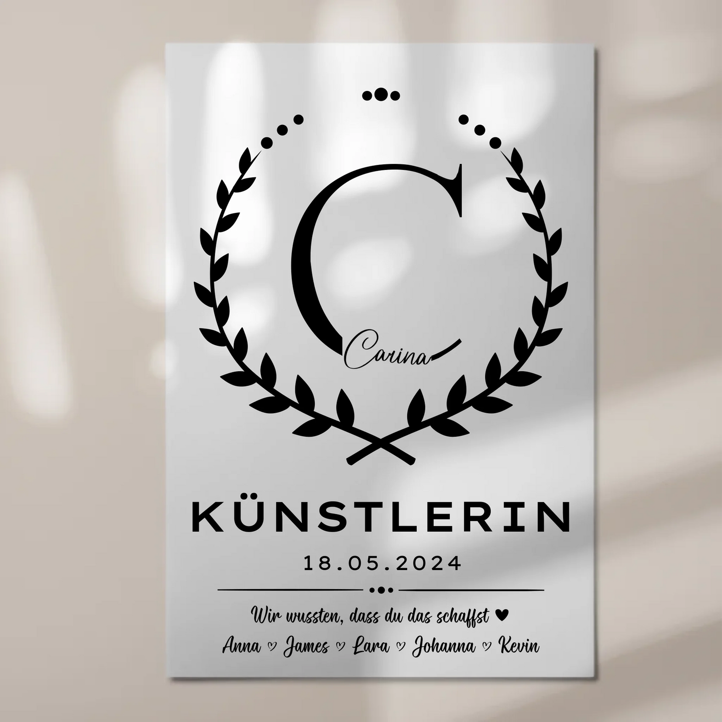 Ausbildungsabschluss Geschenk Künstlerin Magnet Wandbild Fotoboard