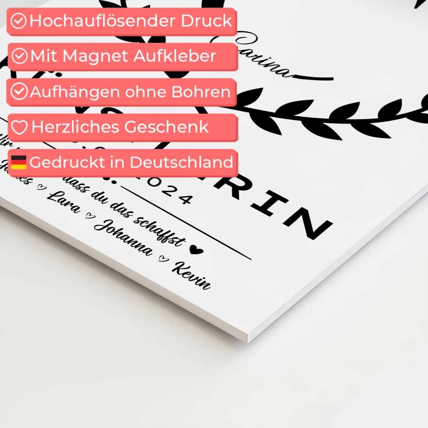 Ausbildungsabschluss Geschenk Künstlerin Magnet Wandbild Fotoboard