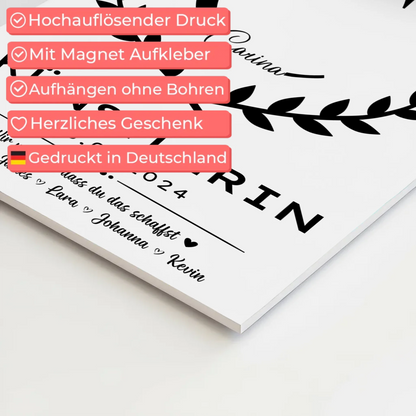 Ausbildungsabschluss Geschenk Künstlerin Magnet Wandbild Fotoboard