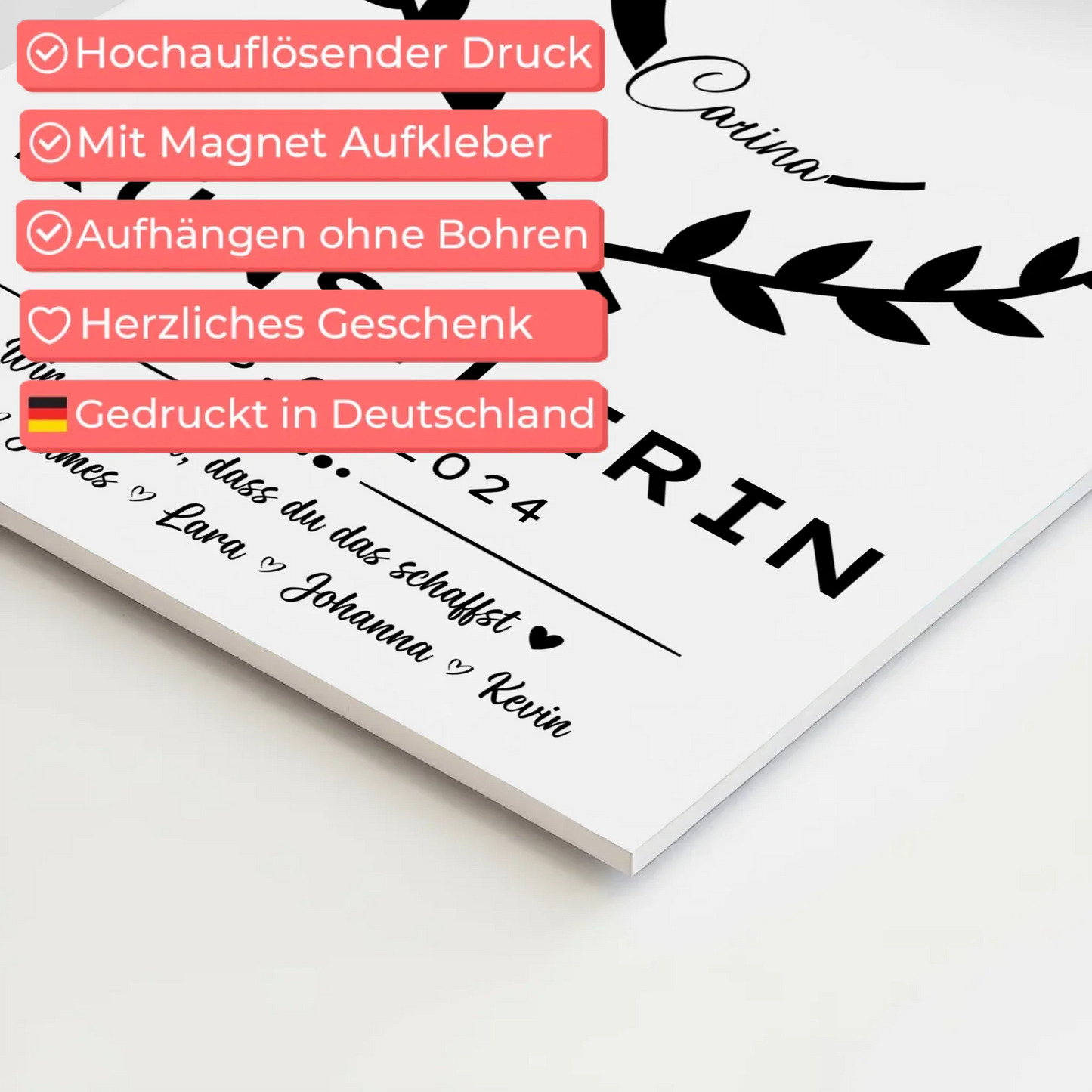 Ausbildungsabschluss Geschenk Künstlerin Magnet Wandbild Fotoboard