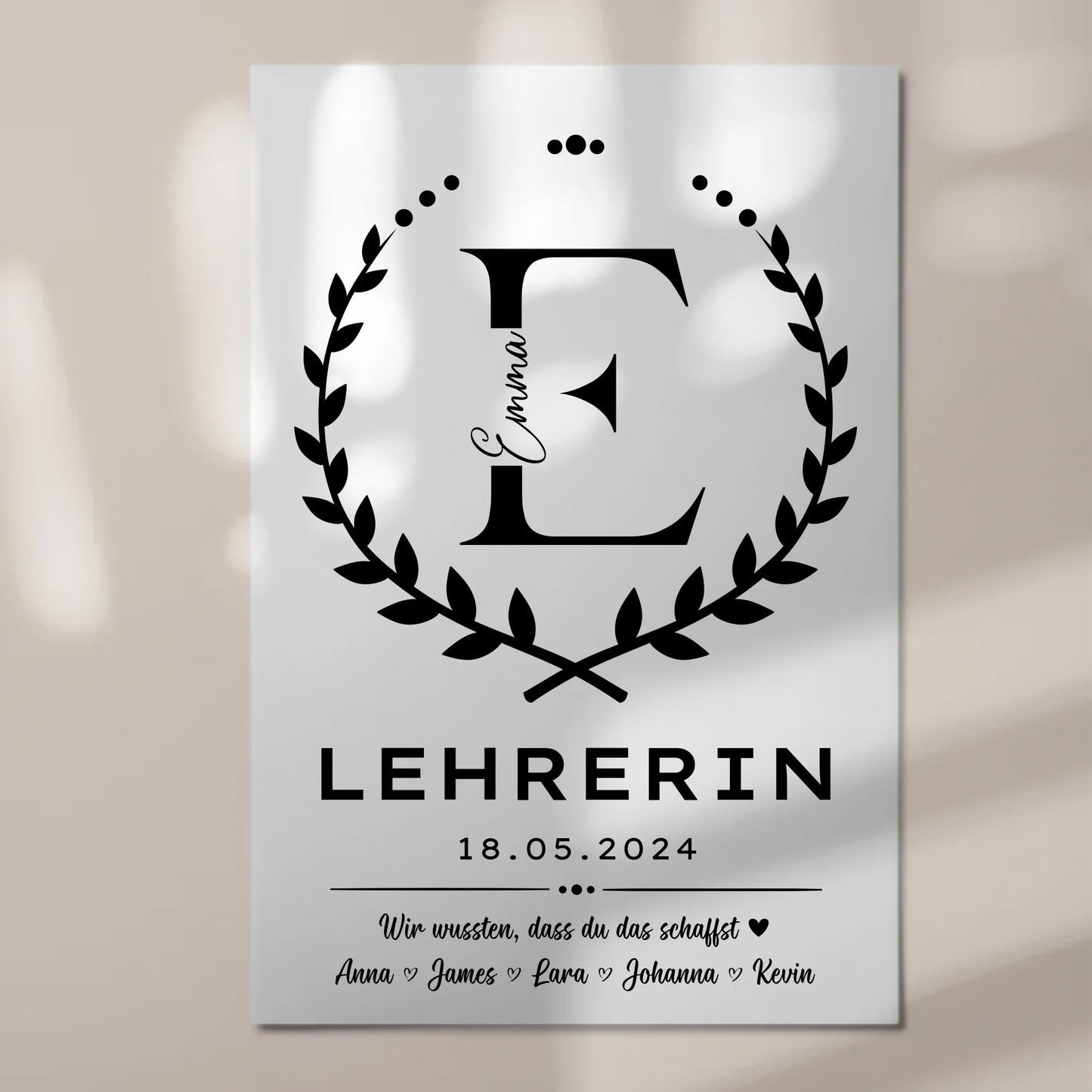 Geschenk Abschluss Ausbildung Lehrerin Fotoboard Magnet Poster