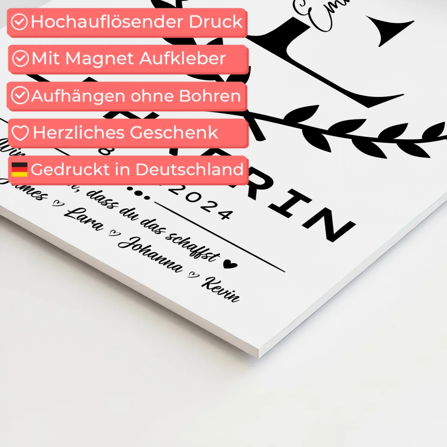 Geschenk Abschluss Ausbildung Lehrerin Fotoboard Magnet Poster