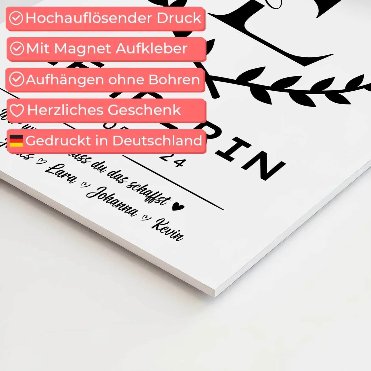 Geschenk Abschluss Ausbildung Lehrerin Fotoboard Magnet Poster