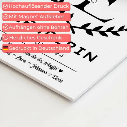 Geschenk Abschluss Ausbildung Lehrerin Fotoboard Magnet Poster