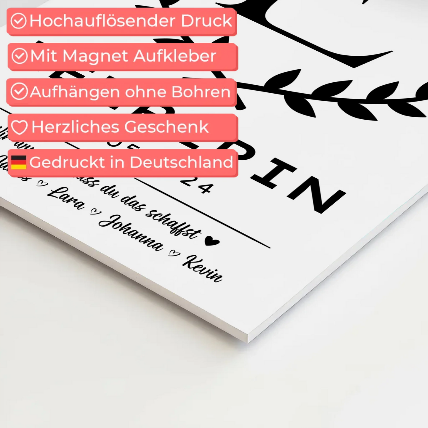 Geschenk Abschluss Ausbildung Lehrerin Fotoboard Magnet Poster