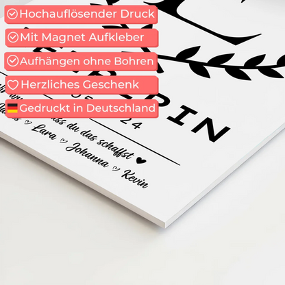 Geschenk Abschluss Ausbildung Lehrerin Fotoboard Magnet Poster