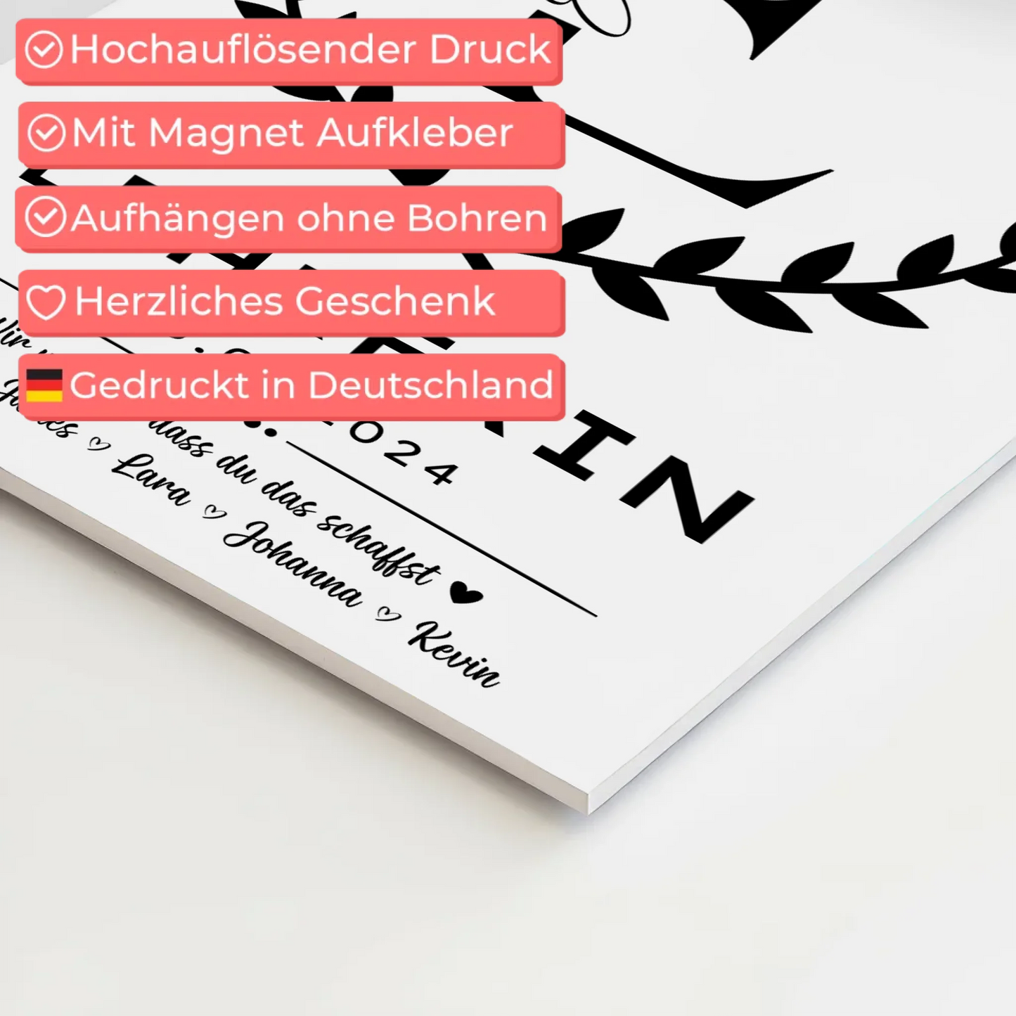 Geschenk Abschluss Ausbildung Lehrerin Fotoboard Magnet Poster