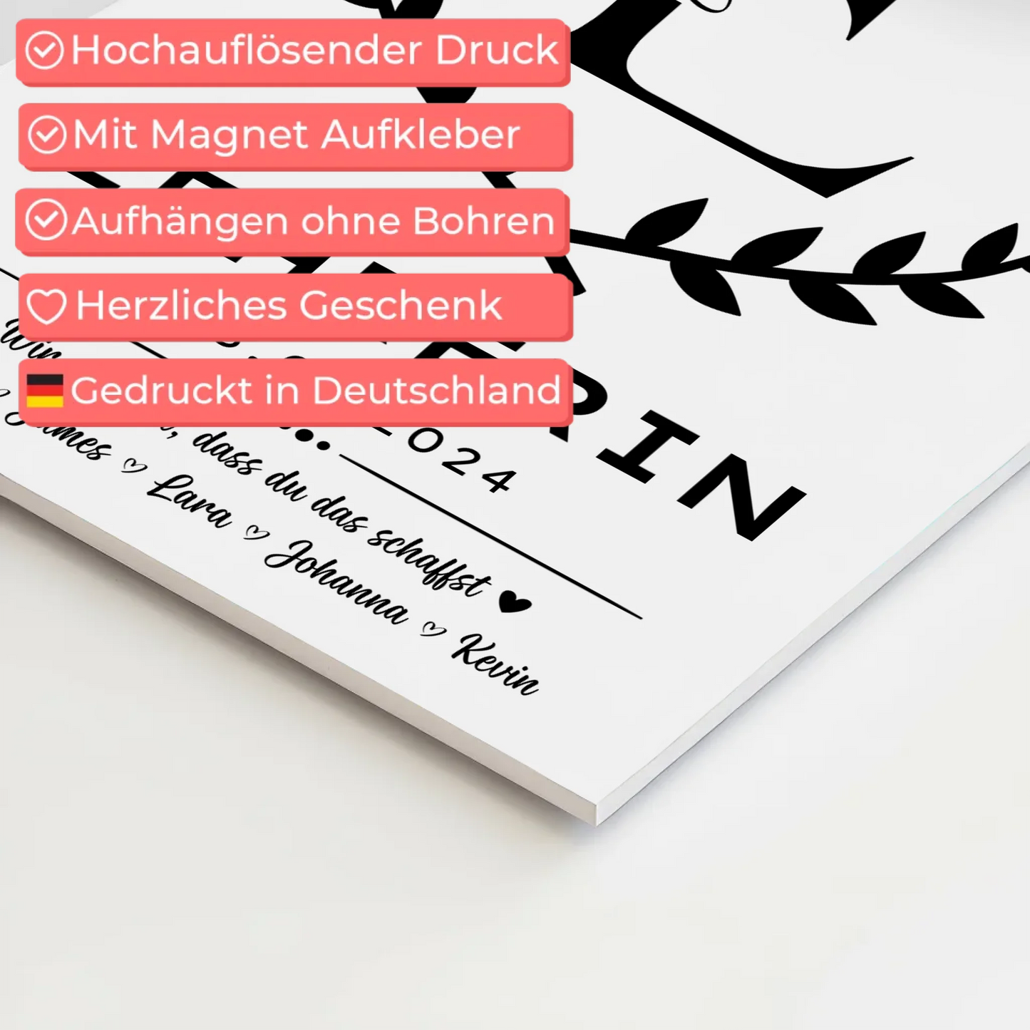 Geschenk Abschluss Ausbildung Lehrerin Fotoboard Magnet Poster