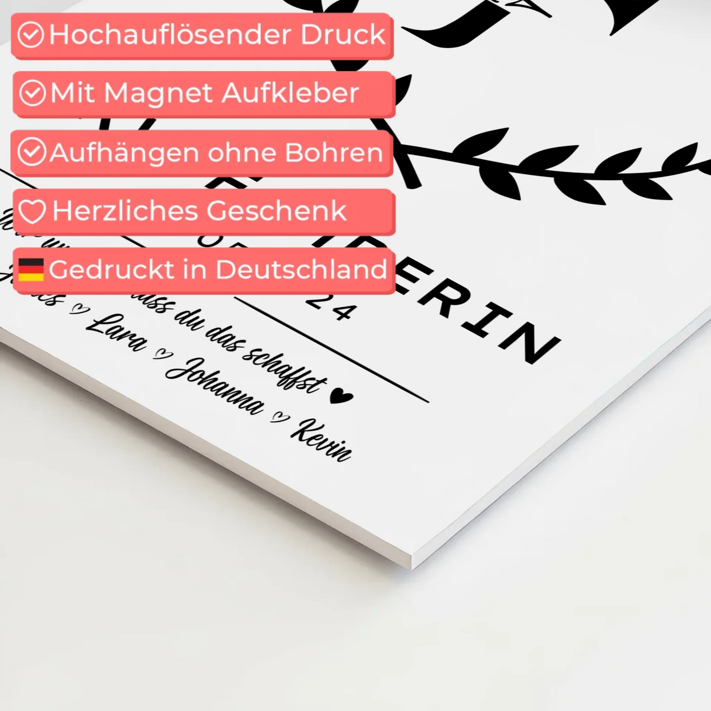 Ausbildungsabschluss Geschenk LKW-Fahrerin Fotoboard Magnetisch