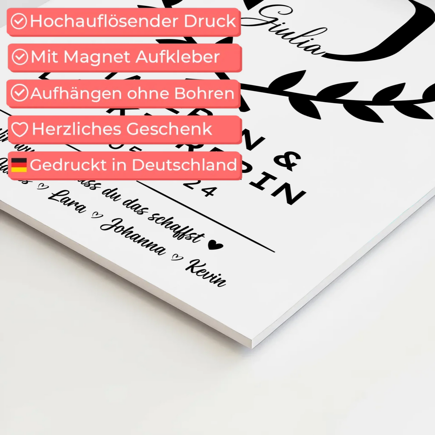 Geschenk Zum Abschluss Ausbildung Malerin & Lackiererin Fotoboard Magnet Poster