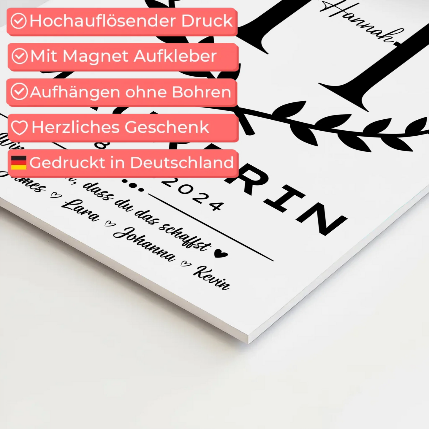 Geschenk Abschluss Ausbildung Maurerin Magnet Fotoboard