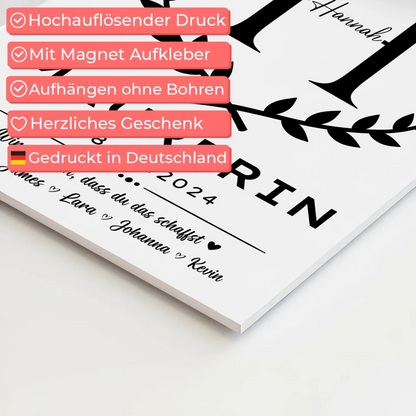 Geschenk Abschluss Ausbildung Maurerin Magnet Fotoboard