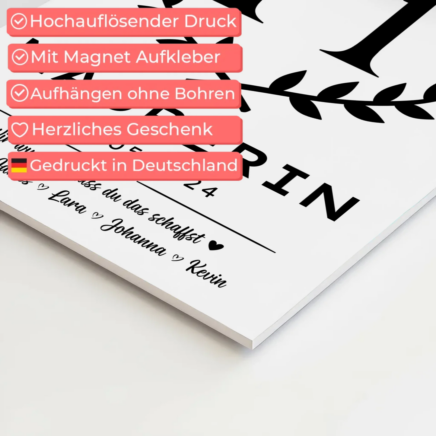 Geschenk Abschluss Ausbildung Maurerin Magnet Fotoboard