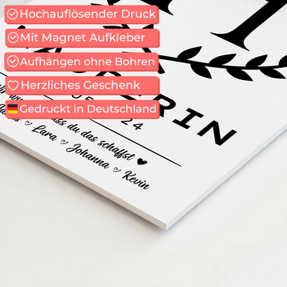 Geschenk Abschluss Ausbildung Maurerin Magnet Fotoboard