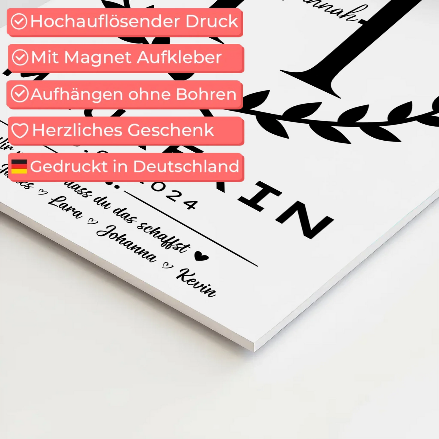 Geschenk Abschluss Ausbildung Maurerin Magnet Fotoboard