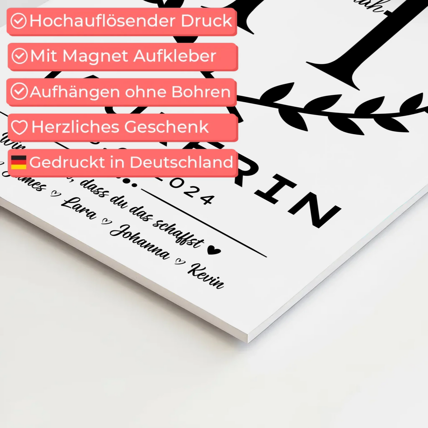 Geschenk Abschluss Ausbildung Maurerin Magnet Fotoboard