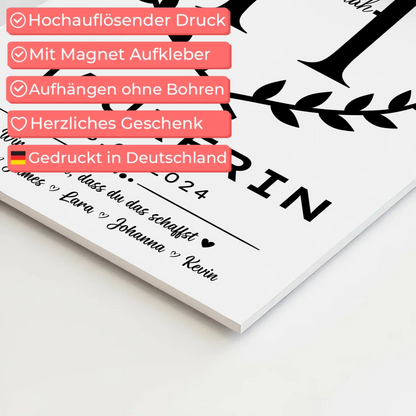 Geschenk Abschluss Ausbildung Maurerin Magnet Fotoboard