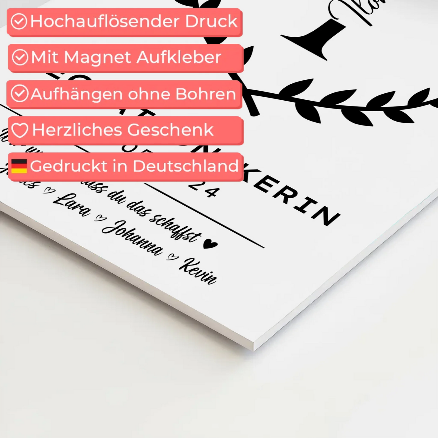 Ausbildungsabschluss Geschenk Mechatronikerin Fotoboard Magnet Wandbild