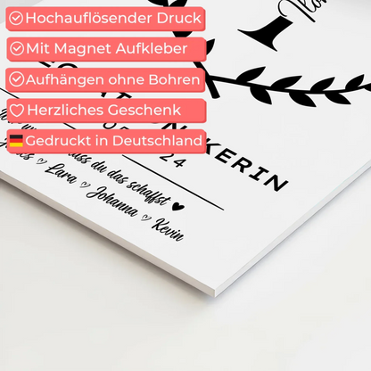 Ausbildungsabschluss Geschenk Mechatronikerin Fotoboard Magnet Wandbild