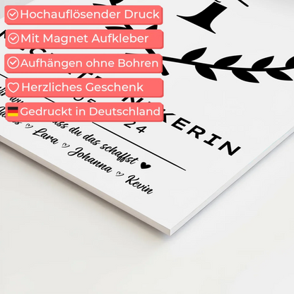 Ausbildungsabschluss Geschenk Mechatronikerin Fotoboard Magnet Wandbild