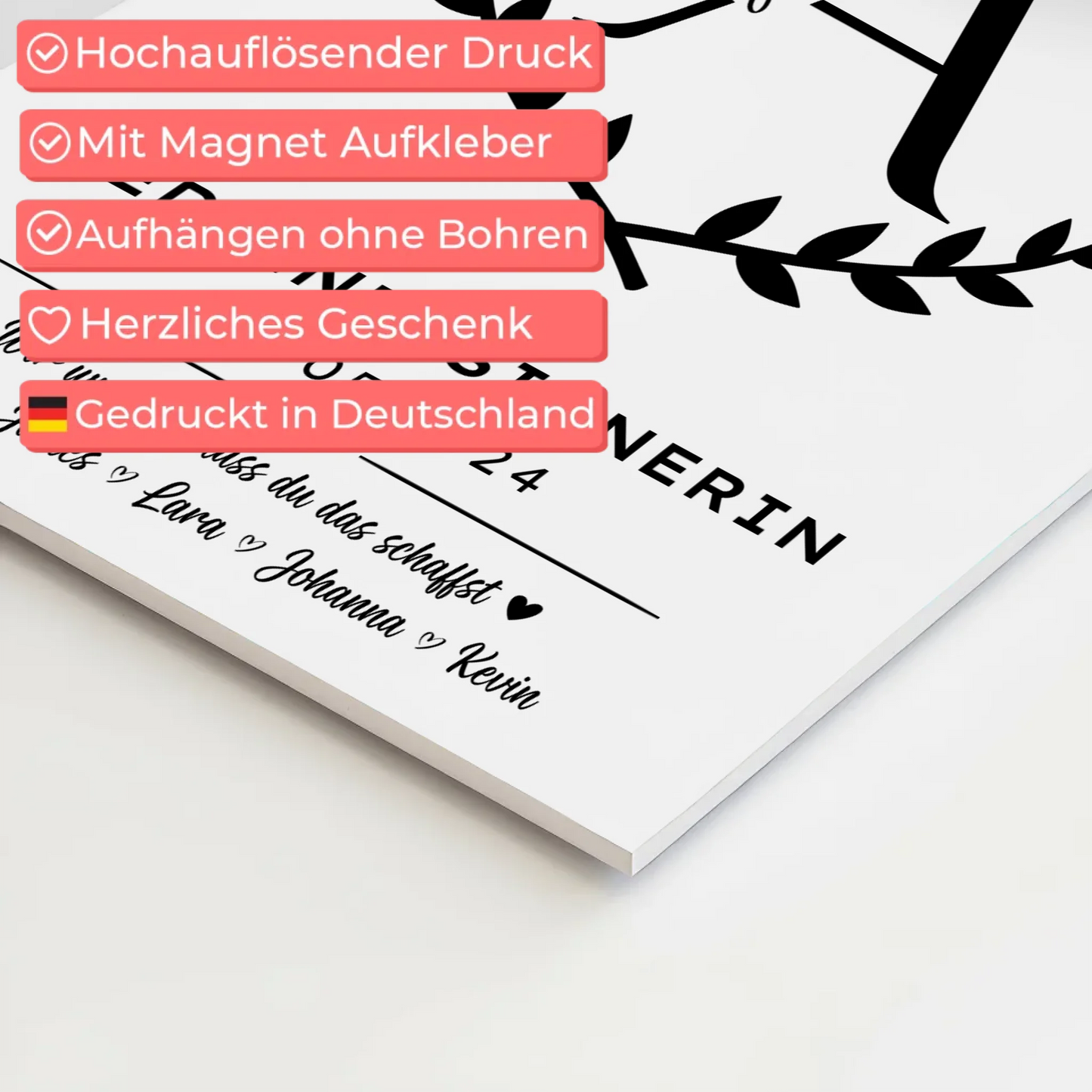 Geschenk Zum Abschluss Ausbildung Mediendesignerin Magnet Wandbild Fotoboard