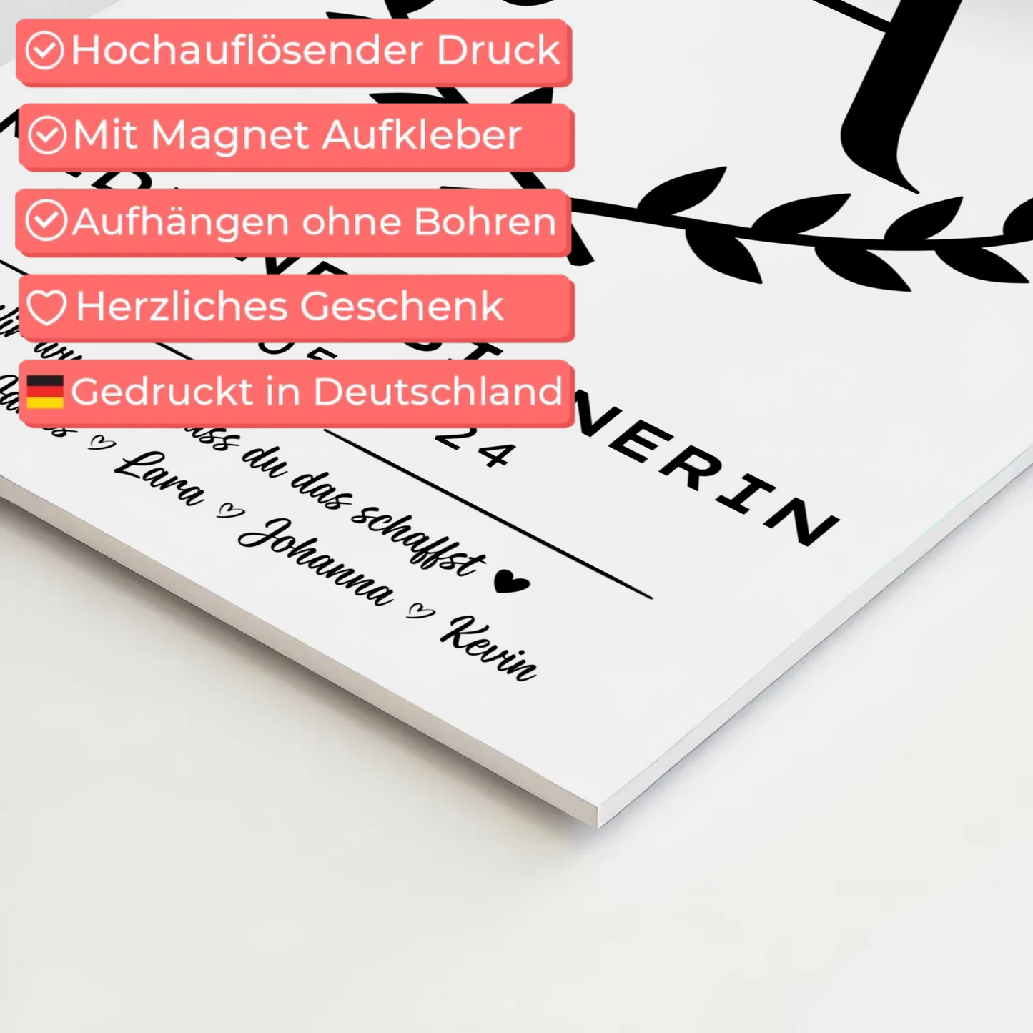 Geschenk Zum Abschluss Ausbildung Mediendesignerin Magnet Wandbild Fotoboard